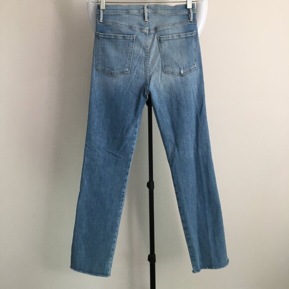 FRAME Denim 5 Pocket Overturn Wash Heritage Le Sylvie Slender Straight Jeans - Picture 9 of 12
